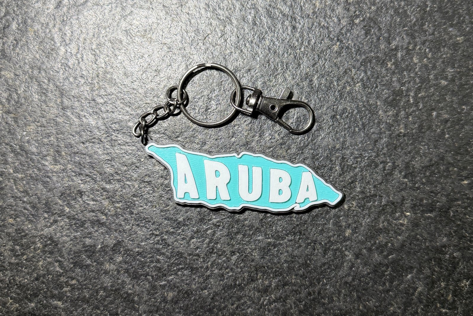 Keychain - 3d - Map Aruba - Flag